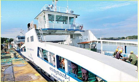 One of the two Ro-Ro vessels delivered by the Cochin Shipyard to the  Kochi Corporation on Friday | Express