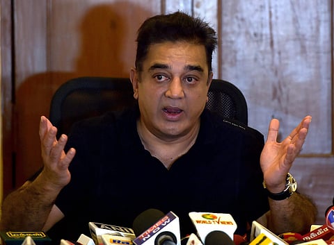 Film actor Kamal Hassan addressing the media. | PTI