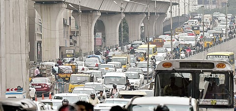 Image of peak hour traffic used for representational purposes only.