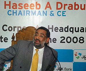Jammu and Kashmir Bank Chairman Haseeb Drabu (ENS)