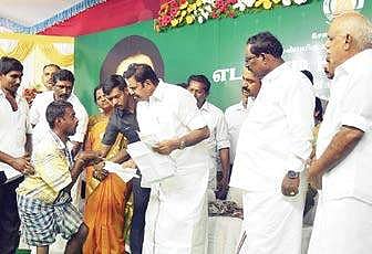 Chief Minister Edappadi K Palaniswami accepting a petition during his Salem visit on Sunday | Express
