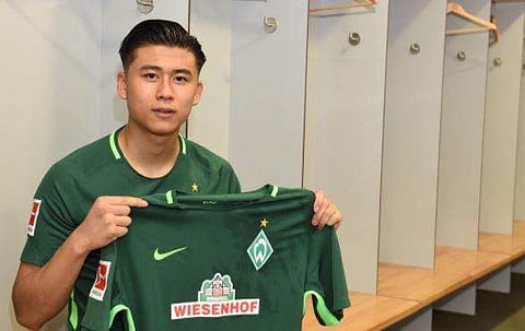 Chinese international striker Zhang Yuning (Photo : Werder Bremen Twitter)