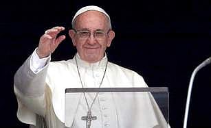 Pope Francis recites the Angelus noon prayer from the window of his studio overlooking St.Peter's Square, at the Vatican, Sunday, July 23, 2017. | AP