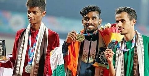 Govindan Lakshmanan (C) had won gold in  Men's 5000m at the Asian Athletics Championships. (Facebook/Awesome Machi)