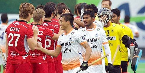 The Indian men's hockey team suffered its second successive loss, going down 1-3 to hosts Belgium. | Twitter: @TheHockeyIndia