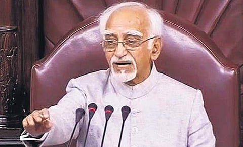 Hamid Ansari giving  his farewell speech