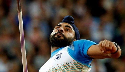 Davinder Singh Kang during the men’s javelin qualification round in London | PTI