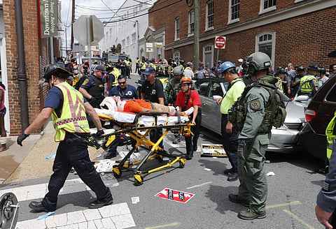 Three people are dead and at least 33 injured after a series of violent clashes erupted at a white-nationalist rally in Charlottesville, Virginia, on Saturday. (Photo | AP)