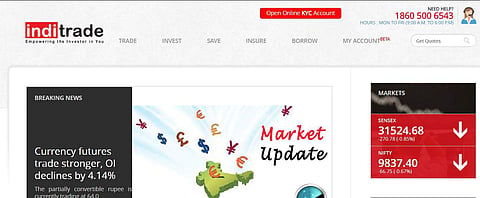 A screengrab of Inditrade website