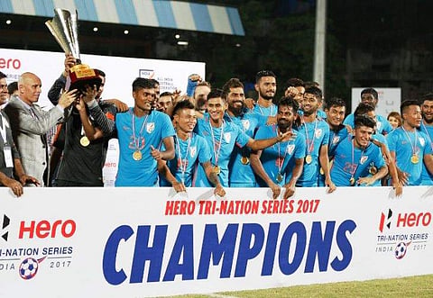 India have stretched their unbeaten run to 10 matches. (Twitter | Indian Football Team)