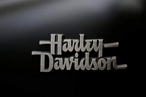 A detail of a commuter's Harley-Davidson motorcycle is photographed in Melbourne. (Photo | Reuters)