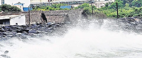 Soaring high tides that hit Chinna Kuppam near Ennore recently. Called Kallakkadal locally, it causes considerable damage to boats and houses of fisherfolk  |  P JAWAHAR
