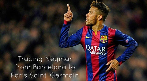 Neymar Jr. joined Barcelona in 2013 and scored 105 goals for the club. Recently, PSG bought him for a record fee of 222 million.   (Photo | AP)