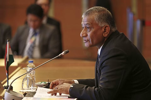 India's minister of State for External Affairs V K Singh, addresses representatives of other ASEAN foreign ministers  (AP)
