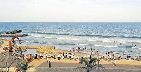The beach restoration project of the Chennai-based National Institute of Ocean Technology has already yielded significant results | G PATTABIRAMAN