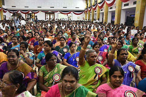 AIADMK workers at the general council meet in Chennai. (P Jawahar | EPS)