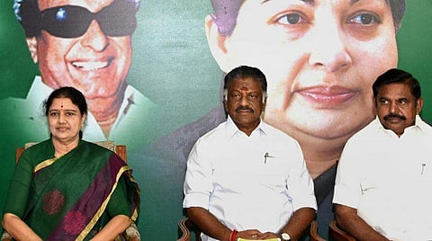 Sasikala, O Paneerselvam with Tamil Nadu CM Palaniswami | Photo: PTI