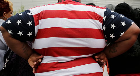File photo shows an overweight man in New York.