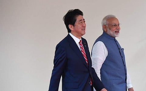 Prime Minister Narendra Modi and Japanese Prime Minister Shinzo Abe on Thursday laid the foundation stone for India's first ever bullet train project. Japan International Cooperation Agency and the Union Railway Ministry have inked a memorandum of understanding for the ambitious project between Mumbai and Ahmedabad.  (AFP)