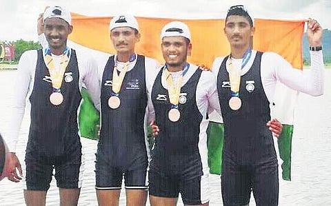 The Indian team which won a bronze medal at the recent Asian championships