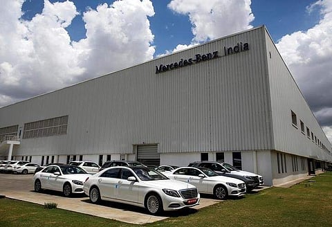 Different car models of Mercedes-Benz are parked at the company's vehicle assembly plant in Chakan, outside Pune. | REUTERS/Danish Siddiqui/Files