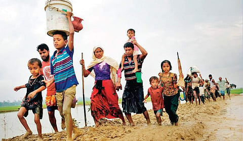 Rohingya Muslims fleeing Myanmar