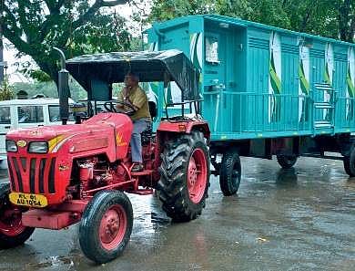 New mobile toilets which will be deployed in various parts of the city. (Below) The toilet consoles   Manu R Mavelil