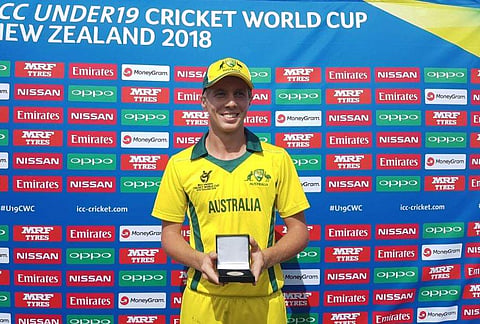 Nathan McSweeney's knock of 156 against PNG was rewarded with the Man of the Match award (Twitter/Cricket World Cup)