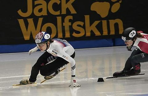 South Korea's Shim Suk-hee after she was struck by a coach with whom she has trained since childhood | Photo: AP