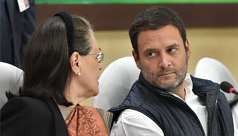 Congress President Rahul Gandhi with his mother and former president, Sonia Gandhi (File | PTI)