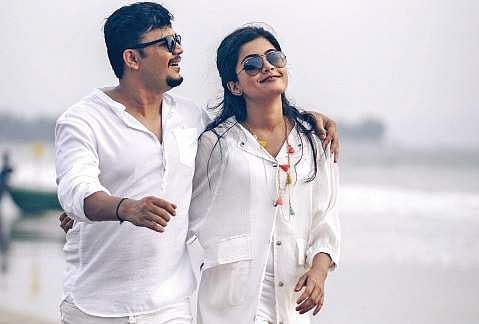 Ganesh and Rashmika Mandanna in 'Chamak.'