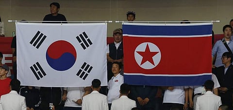 South Korea and North Korea national flags. (File | AP)