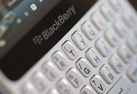 A Blackberry smartphone is displayed in this illustrative picture taken in Bordeaux, Southwestern France, August 22, 2016. (Photo | Reuters)