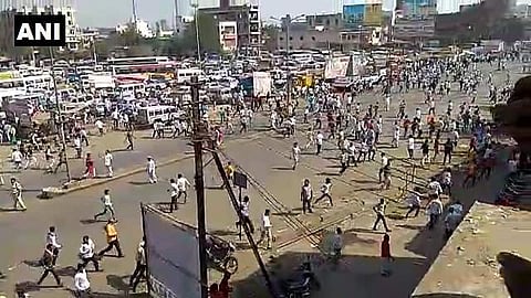 Violence marked an event held to commemorate 200 years of the Bhima Koregaon battle in Pune  (Photo | ANI Twitter)