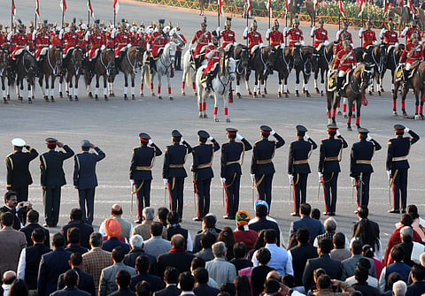 The Beating Retreat ceremony is held every year on 29th January at Vijay  Chowk in New Delhi. It marks the end of the four-day-long Republic Day celebrations.
