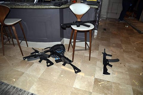 This file photo released by the Las Vegas Metropolitan Police Department Force Investigation Team Report shows the kitchenette in the hotel room of Las Vegas gunman Stephen Paddock | AP