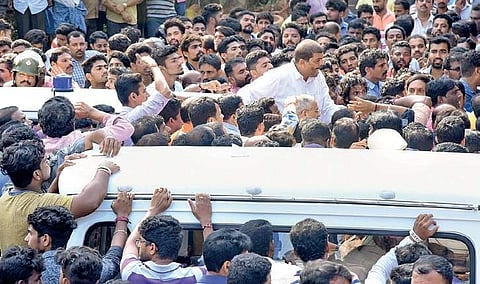 Deepak was cremated amid tight police security on Thursday  | Rajesh Shetty Ballalbagh
