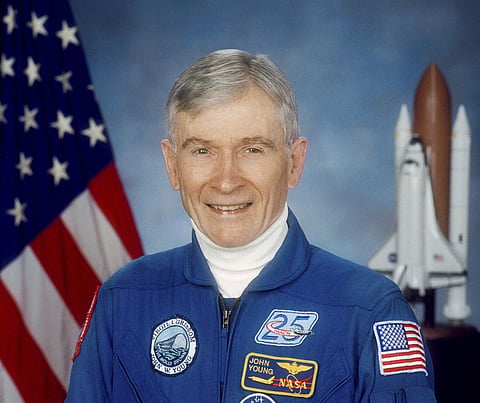 John Young (Image made available by NASA via AP)