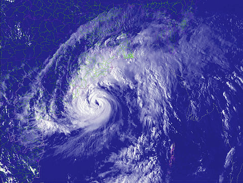 In this image released by the Indian Meteriological Department IMD is seen the depression over Bay of Bengal on Wednesday October 10 2018.  | PTI