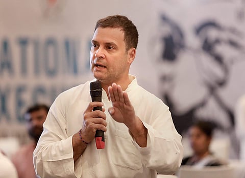 Congress President Rahul Gandhi speaks at the Indian Youth Congress IYC National Executive in Jaipur Wednesday Oct 10 2018. | PTI