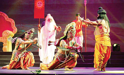 A scene from the play, Sampurn Ramayana