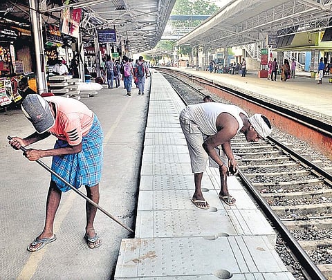Work underway to increase the platform height at Park station | d sampathkumar