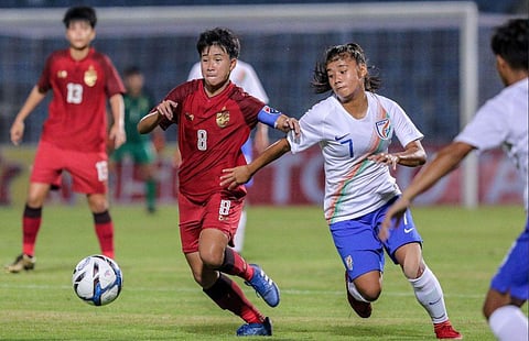 Indian women's team registered a 1-0 upset win over Thailand (Photo | Twitter/Indian Football Team)