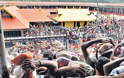 A file photo of the Ayyappa temple in Sabarimala. If needed, the government will bring female police personnel from outside the state, said the CM | Shaji Vettipuram