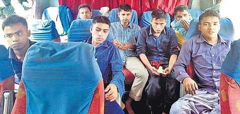 The seven Rohingya Muslims being taken to the border town of Moreh  | Express