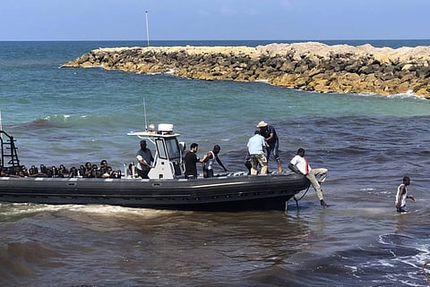 Image of a boat carrying migrants used for representation. (Photo | AP)