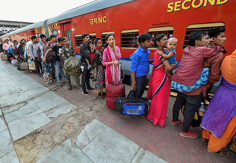 Migrant workers wait to board a train out of Gujarat in view of protests and violence breaking out over the alleged rape of a 14-month-old girl in Ahmedabad Tuesday Oct 9 2018. | PTI