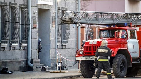 The blaze was doused after efforts for nearly two-and-a-half hours, the official said.