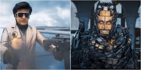 Rajinikanth and Akshay Kumar in the 2.0 trailer. (Photo | YouTube Screengrab)