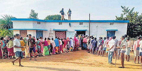 A record 76% turnout was registered in the first phase of the Assembly polls  for 18 seats in Chhattisgarh on November 12 | pti